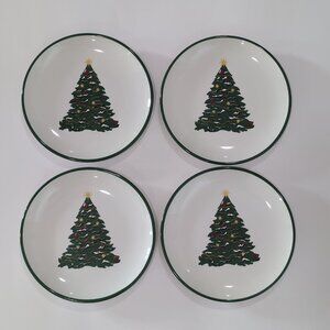 New Threshold App Plate Stoneware 2025 Christmas Tree Holiday 6" Round Plate